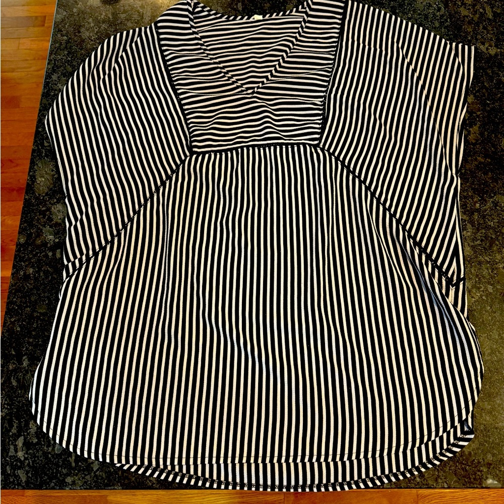 Large black and white striped coverup women's